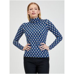 Orsay Blue Women's Patterned Turtleneck - Women's