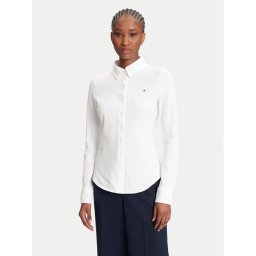 Tommy Hilfiger Риза 1985 WW0WW43528 Екрю Slim Fit