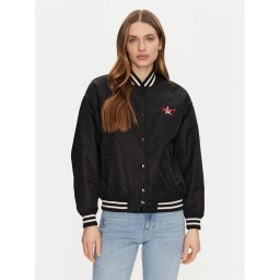 Guess Jeans Яке бомбър W5RL43 WHAA2 Черен Regular Fit