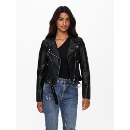 ONLY Яке от имитация на кожа Vera 15232135 Черен Regular Fit