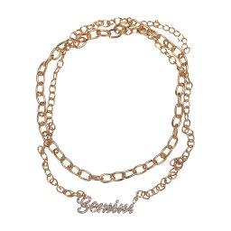 Diamond Zodiac Gemini Necklace - Gold Colors