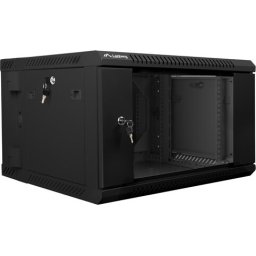 Комуникационен шкаф Lanberg rack cabinet 19” double-section wall-mount 6U / 600x600 for self-assembly (flat pack), black