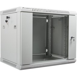 Комуникационен шкаф Lanberg rack cabinet 19” wall-mount 9U / 600x450 for self-assembly (flat pack), grey