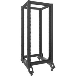 Комуникационен шкаф Lanberg open rack 27U 600x800, black