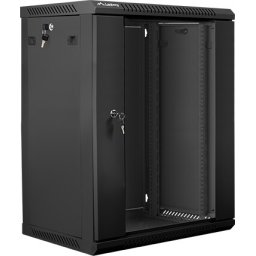 Комуникационен шкаф Lanberg rack cabinet 19" wall-mount 15U / 600x450 for self-assembly (flat pack), black