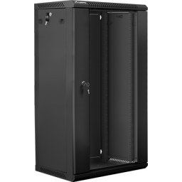 Комуникационен шкаф Lanberg rack cabinet 19" wall-mount 22U / 600x450 for self-assembly (flat pack), black