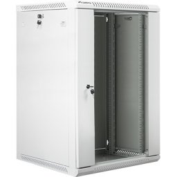 Комуникационен шкаф Lanberg rack cabinet 19" wall-mount 18U / 600x600 for self-assembly (flat pack), grey