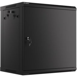 Комуникационен шкаф Lanberg rack cabinet 19" wall-mount 12U/600x450 for self-assembly with metal door black (flat pack)