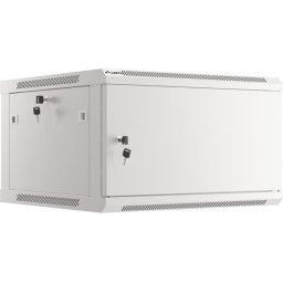 Комуникационен шкаф Lanberg rack cabinet 19" wall-mount 6U/600x600 for self-assembly with metal door grey (flat pack)