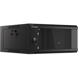 Комуникационен шкаф Lanberg rack cabinet 19" wall-mounted 4U 600 fast assembly (flat pack) black
