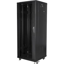 Комуникационен шкаф Lanberg rack cabinet 19" free-standing 32U / 600x600 self-assembly flat pack, black