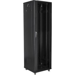 Комуникационен шкаф Lanberg rack cabinet 19" free-standing 42U / 600x600 self-assembly flat pack, black