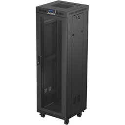 Комуникационен шкаф Lanberg rack cabinet 19" free-standing 37U/600X600 (FLAT PACK) with mesh door LCD black