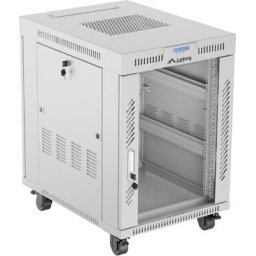 Комуникационен шкаф Lanberg rack cabinet 19" free-standing 15U/600x800 (flat pack) with glass door lcd grey v2