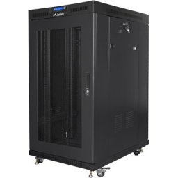Комуникационен шкаф Lanberg rack cabinet 19" free-standing 22U/800x1000 (flat pack) with mesh door lcd black v2