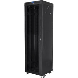 Комуникационен шкаф Lanberg rack cabinet 19" free-standing 42U/600x600 (flat pack) with glass door lcd black v2