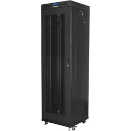 Комуникационен шкаф Lanberg rack cabinet 19" free-standing 42U/600x600 (flat pack) with mesh door lcd black v2