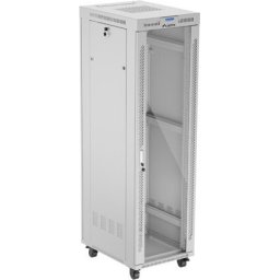 Комуникационен шкаф Lanberg rack cabinet 19" free-standing 42U/600x800 (flat pack) with glass door lcd grey v2