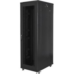 Комуникационен шкаф Lanberg rack cabinet 19" free-standing 42U/800x1000 (flat pack) with mesh door black