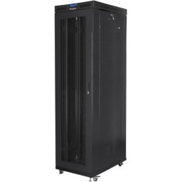 Комуникационен шкаф Lanberg rack cabinet 19" free-standing 47U/800x1000 (flat pack) with mesh door lcd black v2