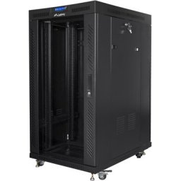 Комуникационен шкаф Lanberg rack cabinet 19" free-standing 22U/800x1000 (flat pack) with mesh door lcd black v2