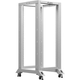 Комуникационен шкаф Lanberg open rack 19" 27U 600x800, grey