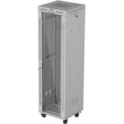 Комуникационен шкаф Lanberg Rack Cabinet 19" Free-Standing 42U/600X600 (FlAT Pack) With Glass Door LCD Grey V2