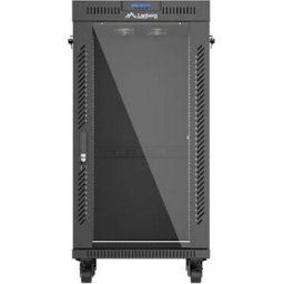 Комуникационен шкаф Lanberg Rack Cabinet 19" Free-Standing 22U/600X600 (FlAT Pack) With Glass Door LCD Black V2