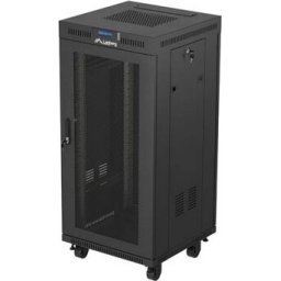 Комуникационен шкаф Lanberg Rack Cabinet 19" Free-Standing 24U/600X600 (FlAT Pack) With Mesh Door LCD Black V2
