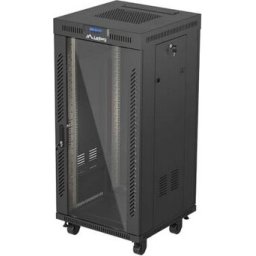 Комуникационен шкаф Lanberg Rack Cabinet 19" Free-Standing 24U/600X600 (FlAT Pack) With Glass Door LCD Black V2