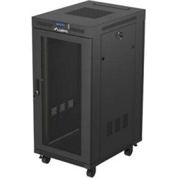 Комуникационен шкаф Lanberg Rack Cabinet 19" Free-Standing 24U/600X800 (FlAT Pack) With Mesh Door LCD Black V2