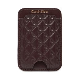 Калъф за кредитни карти Calvin Klein Aop Leather Magnetic Card Case LV04F1100G Бордо