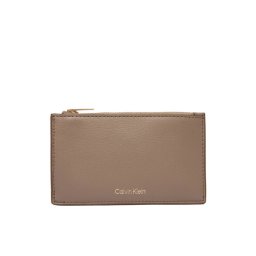 Calvin Klein Портфейл Foil Logo Top Zip Cardcase LV04F1090G Бежов