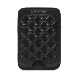 Калъф за кредитни карти Calvin Klein Aop Leather Magnetic Card Case LV04F1100G Черен
