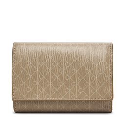 Портфейл Calvin Klein Emblem Aop Trifold W/ Zip Pocket LV04F1118G Бежов