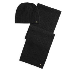 Комплект шал и шапка LAUREN RALPH LAUREN 454P04471001 Черен