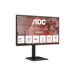 Монитор AOC Q27E4U, 27" IPS WLED, 2560x1440@120Hz, 4ms GtG, 350cd m/2, 1500:1, 20M:1 DCR, Adaptive Sync, FlickerFree, Anti Blue Light, 2Wx2, Tilt, Height Adjust, Pivot, Swivel, HDMI, DP, USB Hub