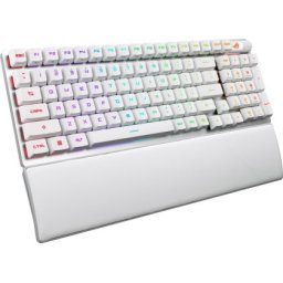 Клавиатура Asus ROG Strix Scope II 96 Wireless Gaming Keyboard, Tri-Mode Connection, Dampening Foam & Switch-Dampening Pads, Hot-Swappable Pre-lubed ROG NX Snow Mechanical Switches, PBT Keycaps, RGB-White