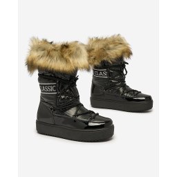 Resti Black slip-on boots a'la snow boots for women Gomllo