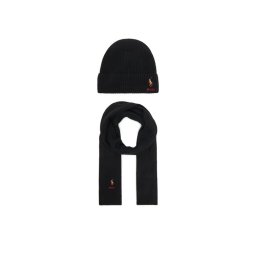 Polo Ralph Lauren Комплект шал и шапка 455981430003 Черен
