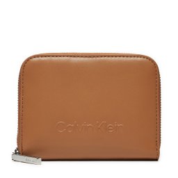 Портфейл Calvin Klein Embossed Logo Zip Md K60K612437 Кафяв