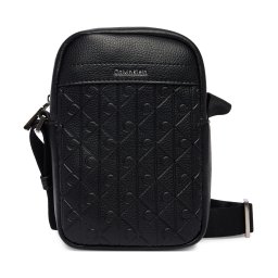 Мъжка чантичка Calvin Klein Emblem Aop Emboss Slim Reporter LV04D3228G Черен