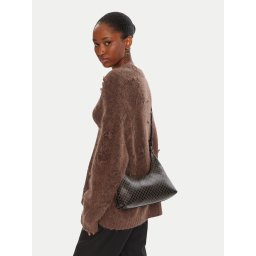 Дамска чанта Calvin Klein Emblem Aop Conv Shoulder Bag LV04F3298G Черен