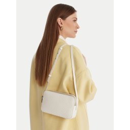 Дамска чанта Calvin Klein Emblem Aop Elongated Camera Bag LV04F3268G Екрю