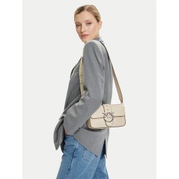 PINKO Дамска чанта Love One Mini Slouchy Fl Al 25-26 PLTT 104340 A2JU Екрю