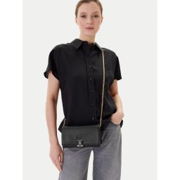 Tommy Hilfiger Дамска чанта Th Her Flap W/Chain AW0AW17403 Черен