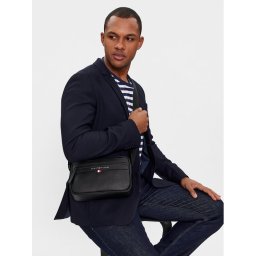 Tommy Hilfiger Мъжка чантичка Essential Pu Ew Reporter AM0AM12093 Черен