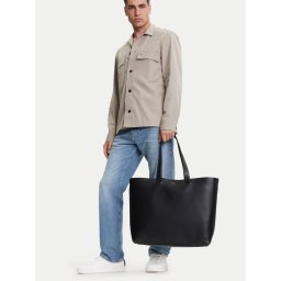 Calvin Klein Сак Ck Premium Leather E/W Tote Xl K50K512894 Черен