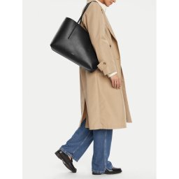 Calvin Klein Дамска чанта Foil Logo Tote W/Pouch LV04F3274G Черен