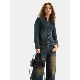 Calvin Klein Дамска чанта Pocket Shiny Nylon Small Bag LV04F3405G Черен